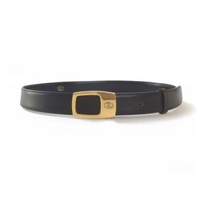 Gucci Black Leather Vintage Belt Dbl G Logo S / XS